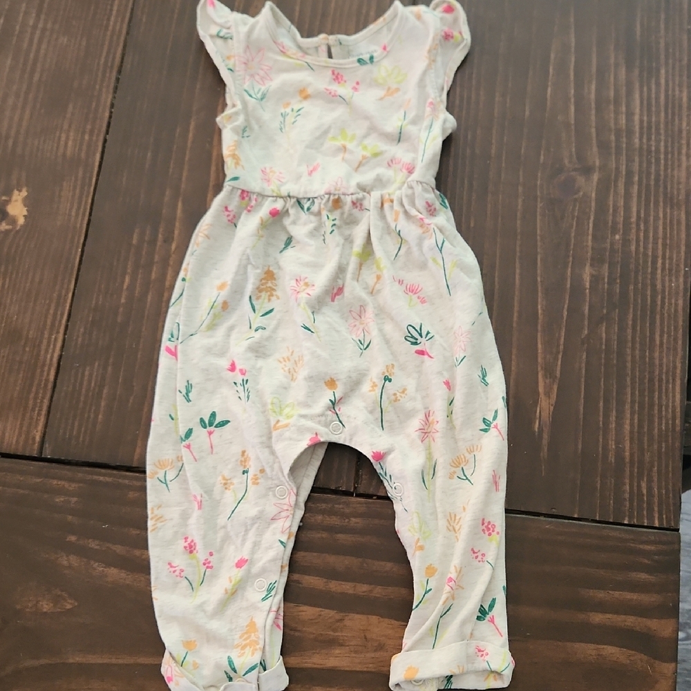 Floral Print Kids Jumpsuit